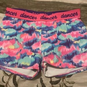 Spandex shorts, size 14 juniors/kids, Justice, Pink Blue